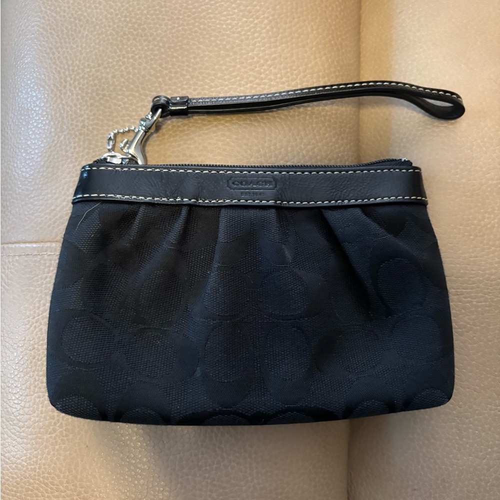 Coach Black Textured Wristlet